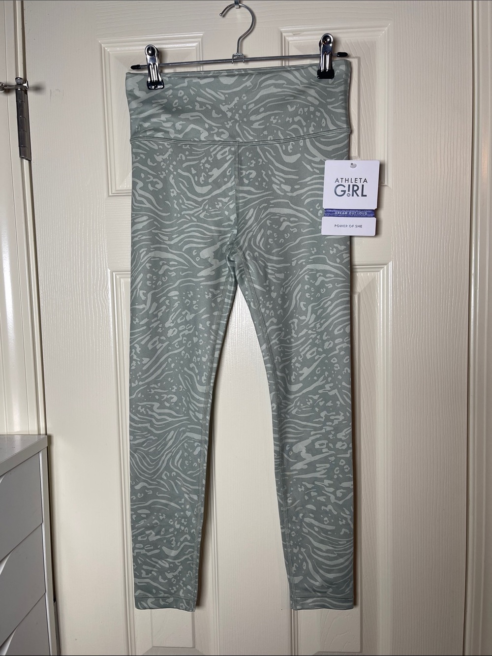 Athleta Girl Sage Green Abstract-Print Leggings